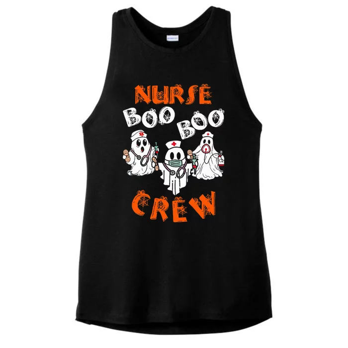 Boo Nurse Scrub Funny Ghost Halloween Costumes Ladies Tri-Blend Wicking Tank