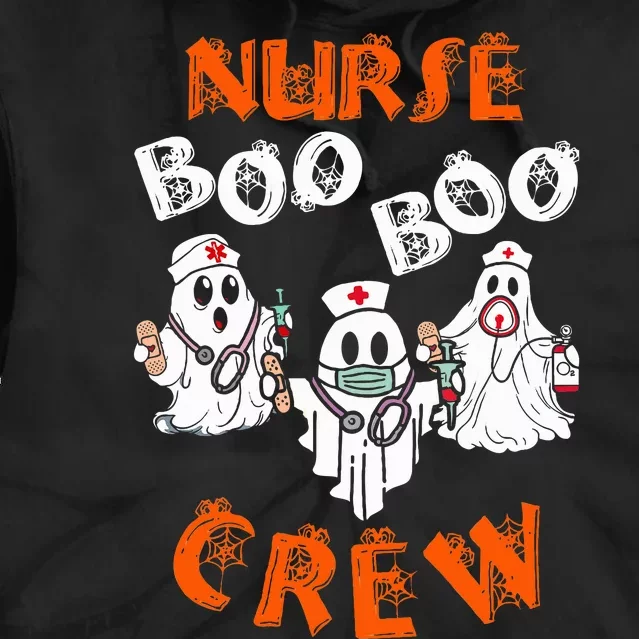 Boo Nurse Scrub Funny Ghost Halloween Costumes Tie Dye Hoodie