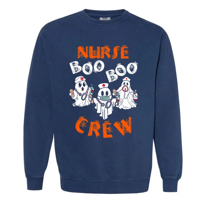 Boo Nurse Scrub Funny Ghost Halloween Costumes Garment-Dyed Sweatshirt