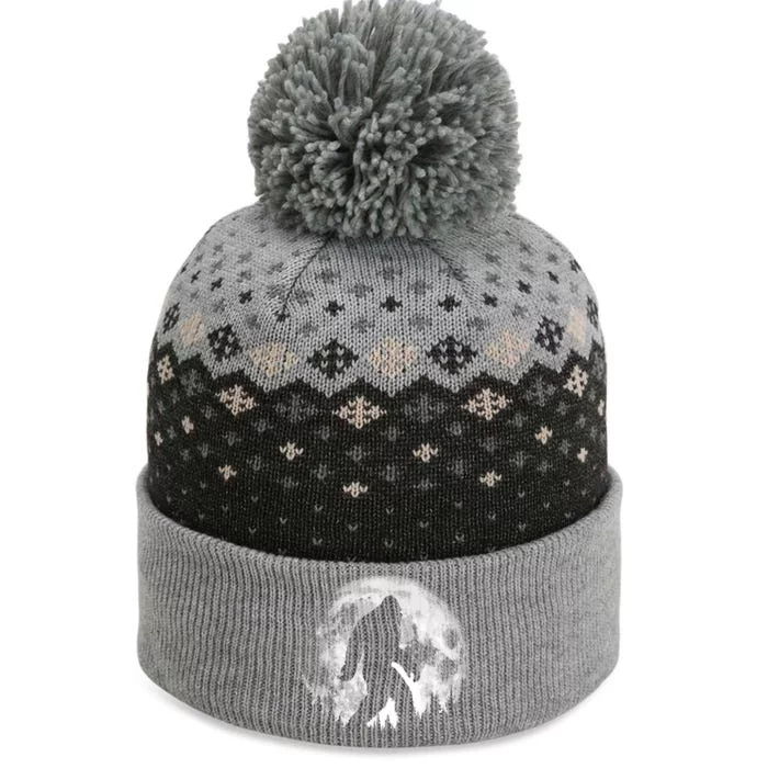 Bigfoot Night Stroll! Cool Full Moon & Trees Sasquatch The Baniff Cuffed Pom Beanie