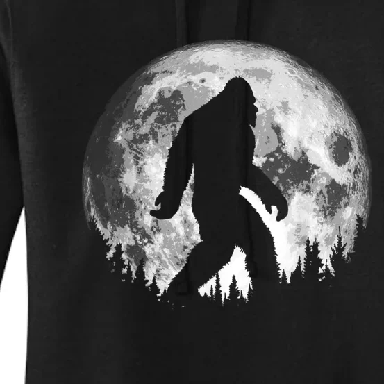 Bigfoot Night Stroll! Cool Full Moon & Trees Sasquatch Women's Pullover Hoodie