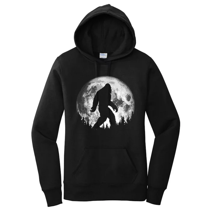 Bigfoot Night Stroll! Cool Full Moon & Trees Sasquatch Women's Pullover Hoodie