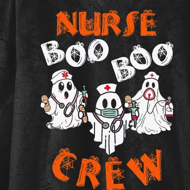 Boo Nurse Scrub Funny Ghost Halloween Hooded Wearable Blanket