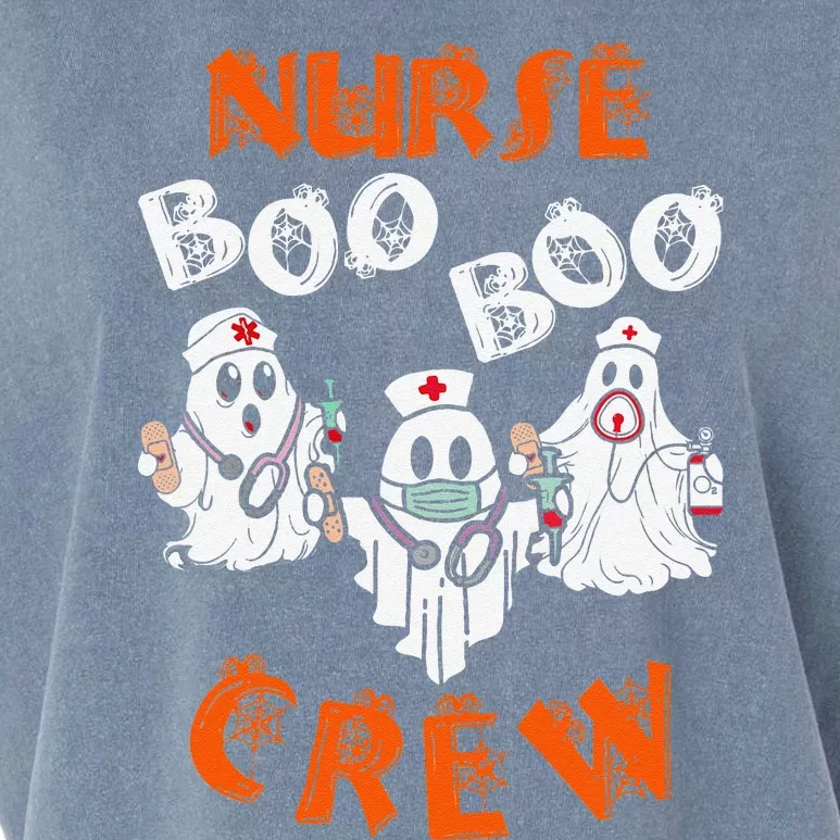 Boo Nurse Scrub Funny Ghost Halloween Garment-Dyed Women's Muscle Tee