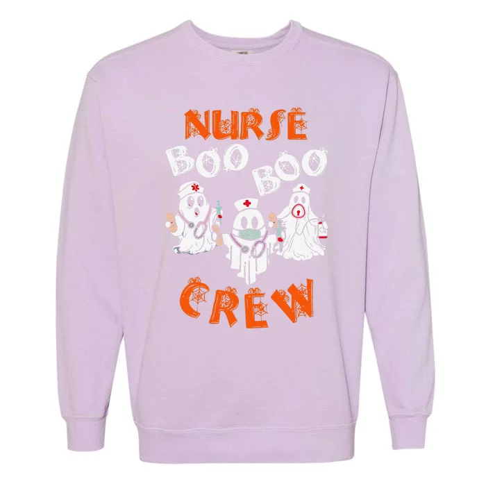 Boo Nurse Scrub Funny Ghost Halloween Garment-Dyed Sweatshirt