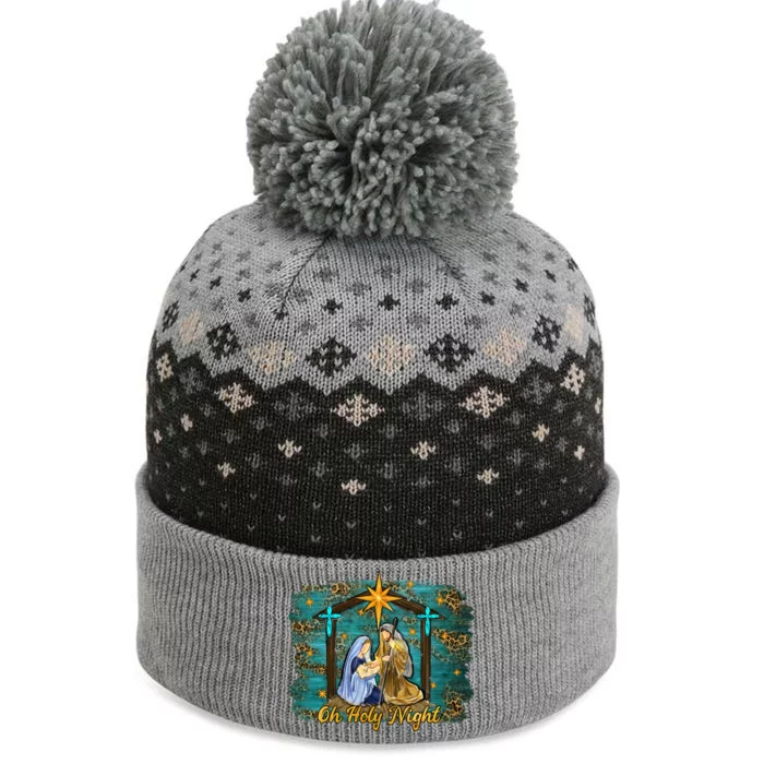 Beautiful Nativity Scene Jesus Christmas Graphic Gift The Baniff Cuffed Pom Beanie