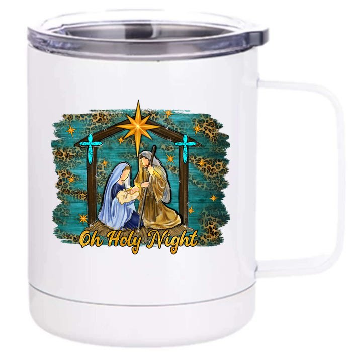 Beautiful Nativity Scene Jesus Christmas Graphic Gift Front & Back 12oz Stainless Steel Tumbler Cup