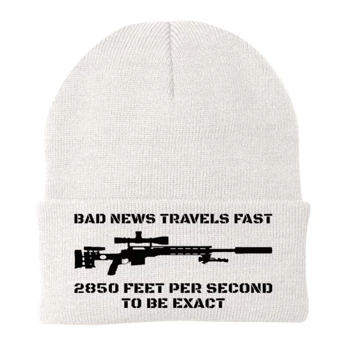 Bad News Sniper Rifle Army Joke Military Humor Knit Cap Winter Beanie