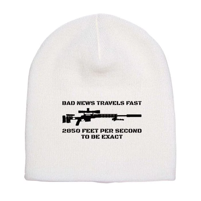 Bad News Sniper Rifle Army Joke Military Humor Short Acrylic Beanie