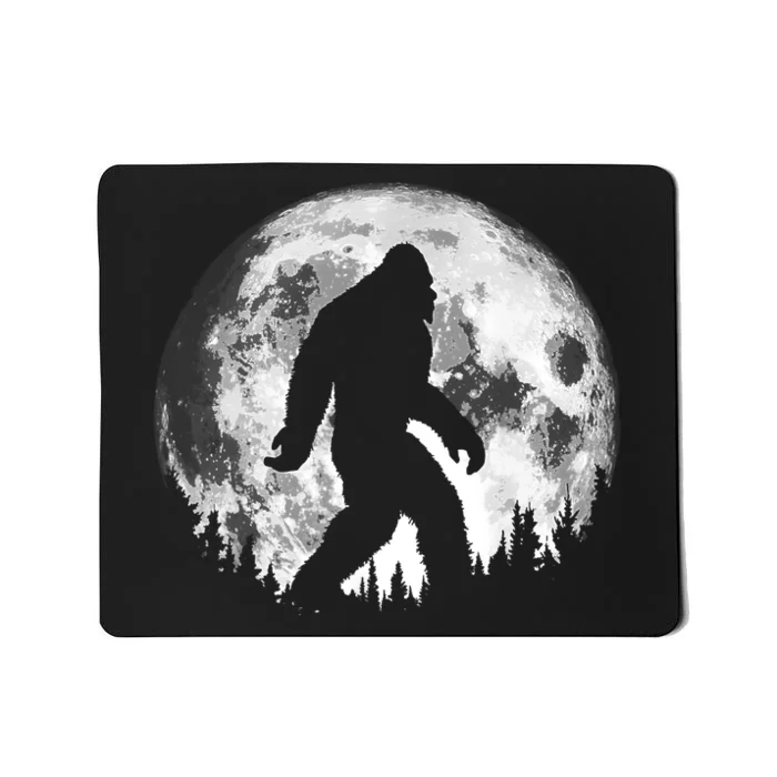 Bigfoot Night Stroll! Cool Full Moon Night & Trees Sasquatch Mousepad