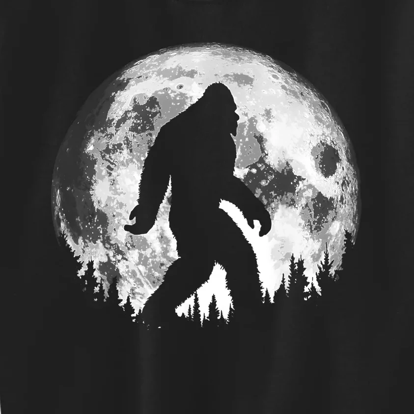 Bigfoot Night Stroll! Cool Full Moon Night & Trees Sasquatch Kids Sweatshirt