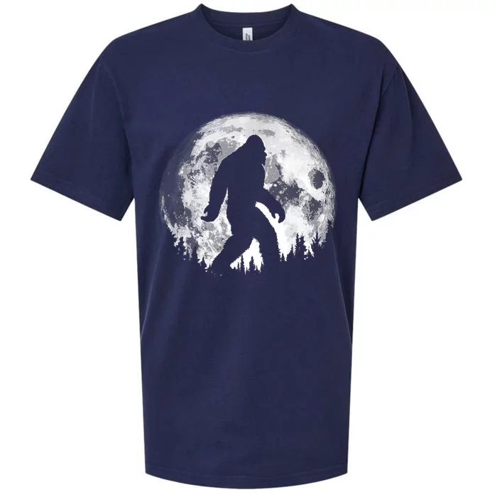 Bigfoot Night Stroll! Cool Full Moon Night & Trees Sasquatch Sueded Cloud Jersey T-Shirt