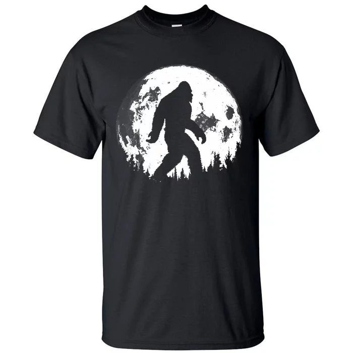 Bigfoot Night Stroll! Cool Full Moon Night & Trees Sasquatch Tall T-Shirt