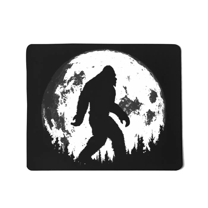 Bigfoot Night Stroll! Cool Full Moon Night & Trees Sasquatch Mousepad