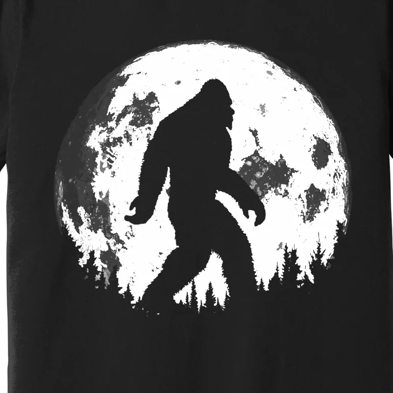 Bigfoot Night Stroll! Cool Full Moon Night & Trees Sasquatch Premium T-Shirt