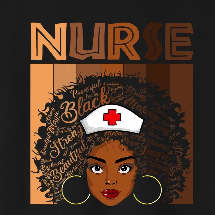 Black Nurse Shirts For Women Girl African Melanin Nursing Women's Crop Top Tee