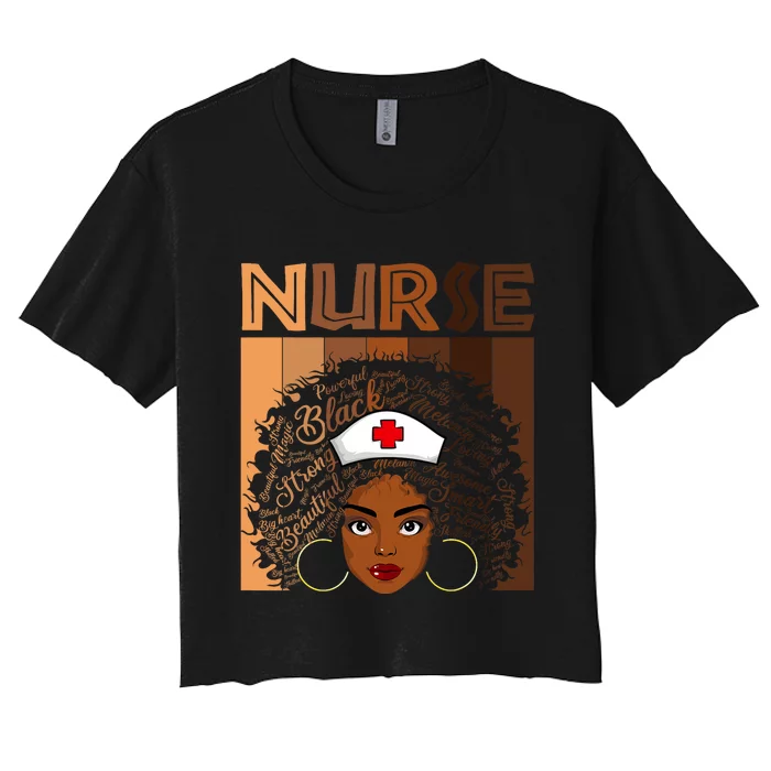 Black Nurse Shirts For Women Girl African Melanin Nursing Women's Crop Top Tee