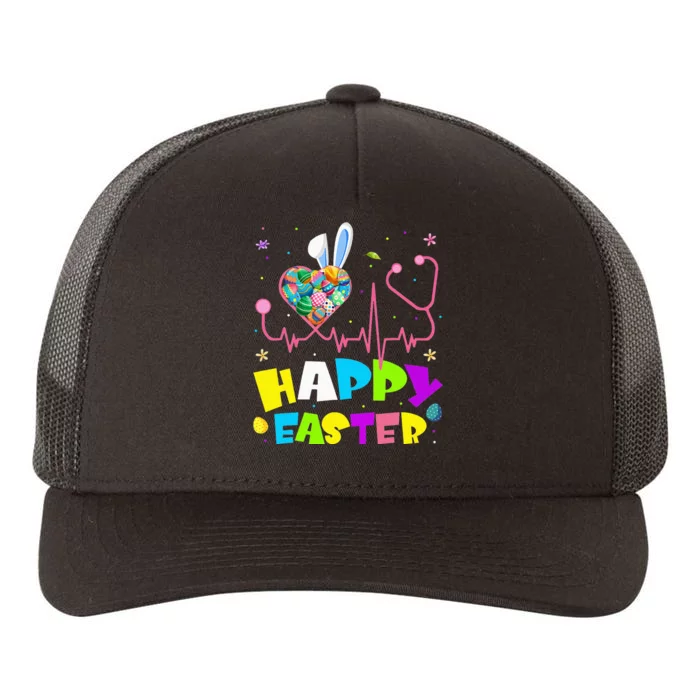 Bunny Nurse Stethoscope Happy Easter Eggs Rabbit Nurses Yupoong Adult 5-Panel Trucker Hat