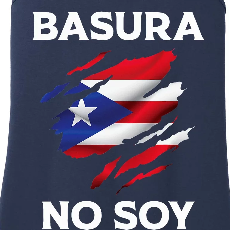 Basura No Soy Puerto Rico Flag Boricua Ladies Essential Tank