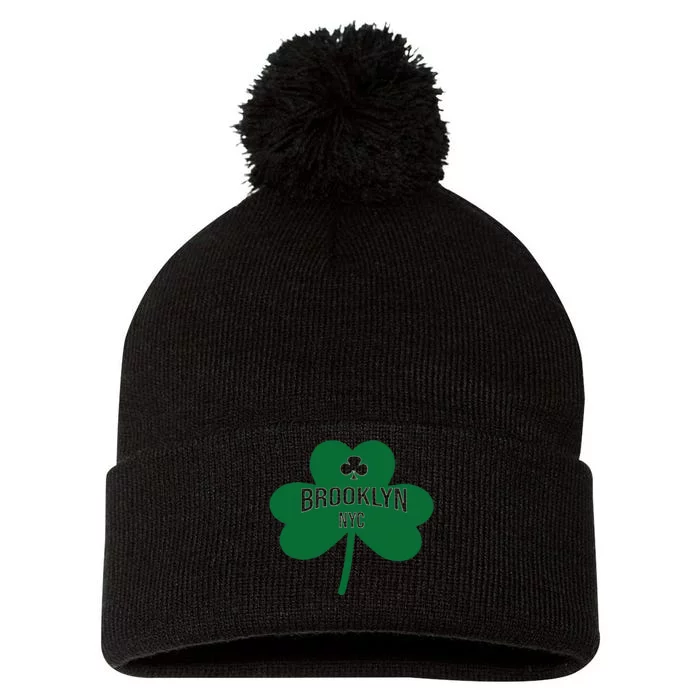 Brooklyn NYC Saint Patrick's Day Pom Pom 12in Knit Beanie