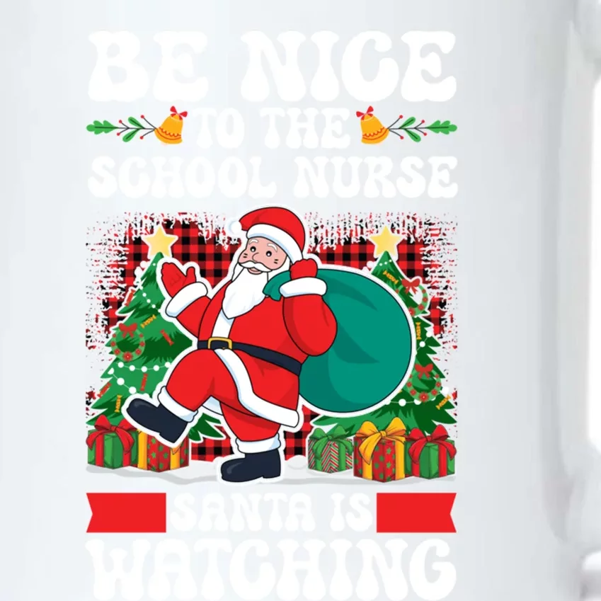 Be Nice To The School Nurse Santa Is Watching Christmas Xmas Gift Black Color Changing Mug