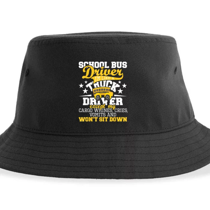 Be Nice To The Bus Driver Funny School Bus Driver Gift Sustainable Bucket Hat