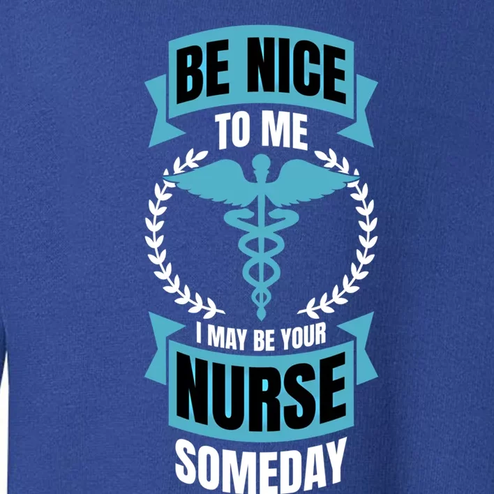 Be Nice To Me I May Be Your Nurse Someday Gift Toddler Sweatshirt