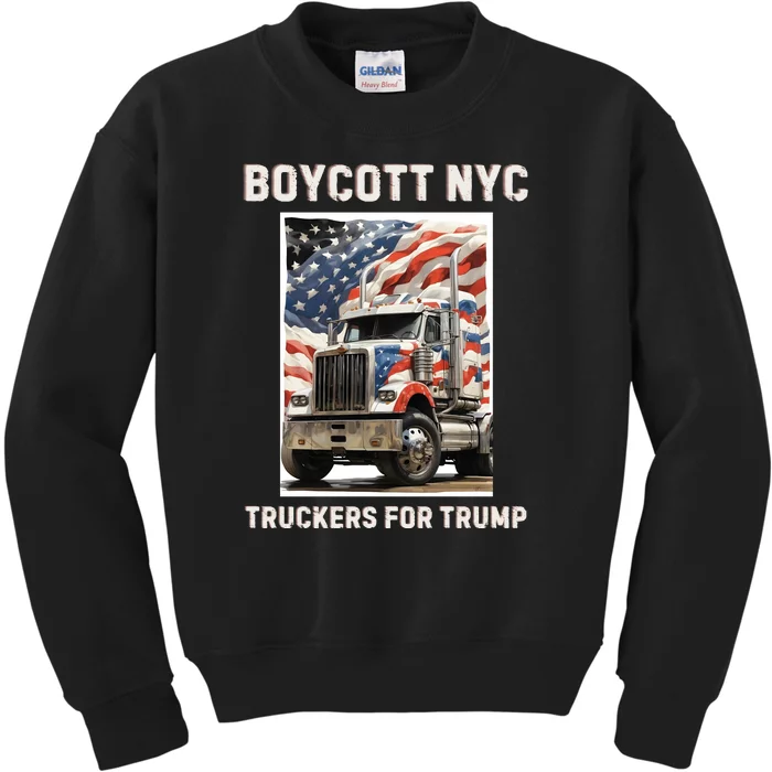 Boycott Nyc Truckers For Trump Kids Sweatshirt