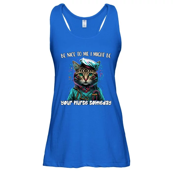 Be Nice To Me I Might Be Your Nurse Someday Nurse Life Cat Gift Ladies Essential Flowy Tank