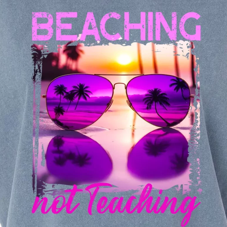 Beaching Not Teaching Tie Dye Summer Teacher Beach Vacation Cool Gift Garment-Dyed Women's Muscle Tee