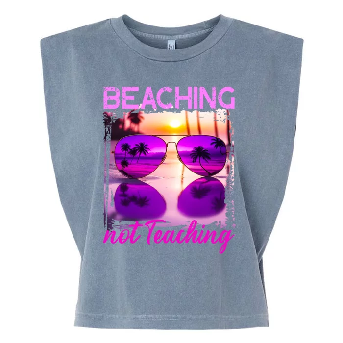 Beaching Not Teaching Tie Dye Summer Teacher Beach Vacation Cool Gift Garment-Dyed Women's Muscle Tee