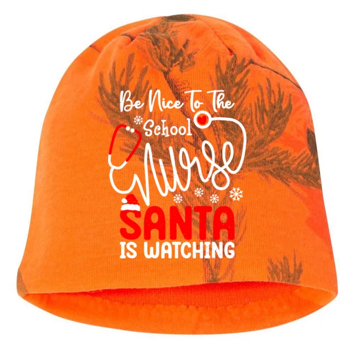 Be Nice To The School Nurse Santa Is Watching School Nurse Gift Kati - Camo Knit Beanie