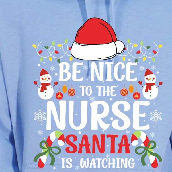 Be Nice To The Nurse Santa Is Watching Christmas Pajama Xmas Great Gift Unisex Surf Hoodie