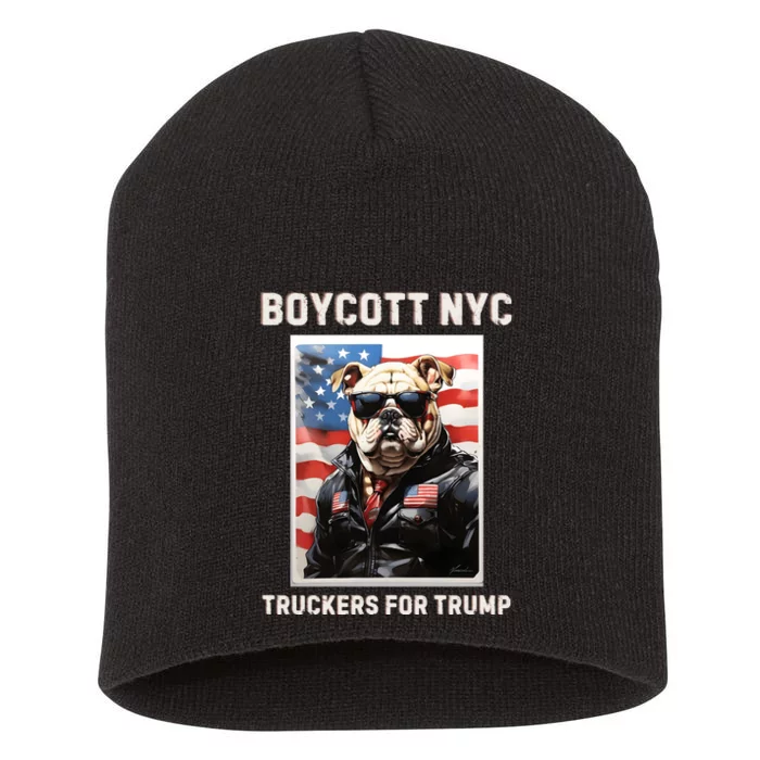 Boycott Nyc Truckers For Trump Short Acrylic Beanie