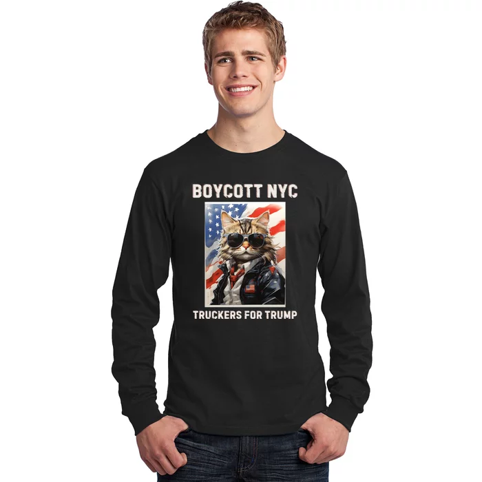 Boycott Nyc Truckers For Trump Long Sleeve Shirt