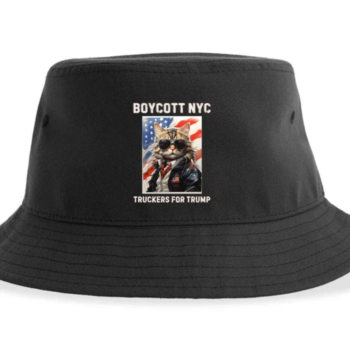 Boycott Nyc Truckers For Trump Sustainable Bucket Hat