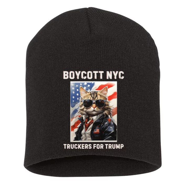 Boycott Nyc Truckers For Trump Short Acrylic Beanie