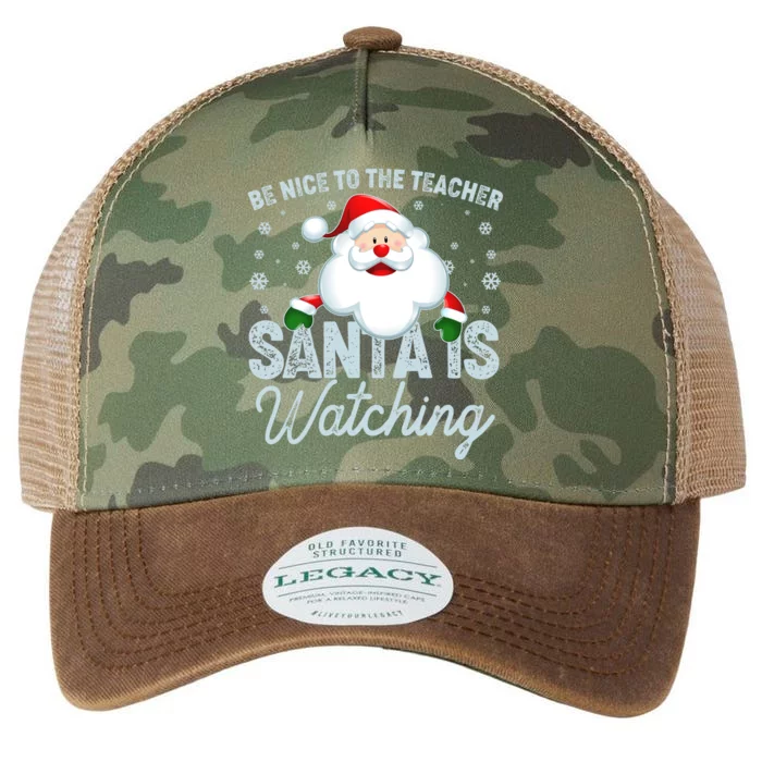 Be Nice To The Teacher Santa Is Watching Legacy Tie Dye Trucker Hat