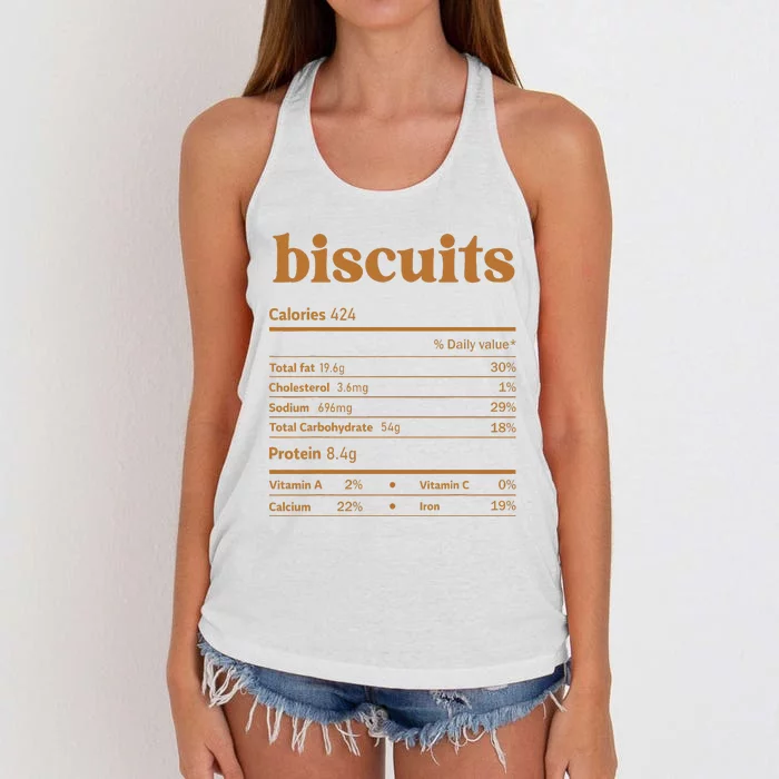 Biscuit Nutrition Thanksgiving Costume Food Facts Christmas Women's Knotted Racerback Tank