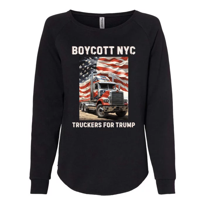 Boycott Nyc Truckers For Trump Womens California Wash Sweatshirt