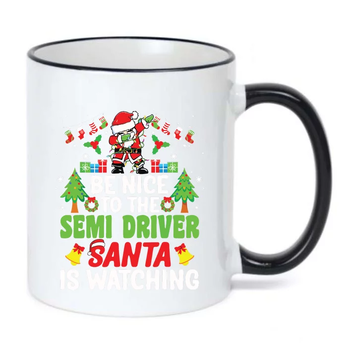 Be Nice To The Semi Driver Santa Truck Driver Christmas Black Color Changing Mug