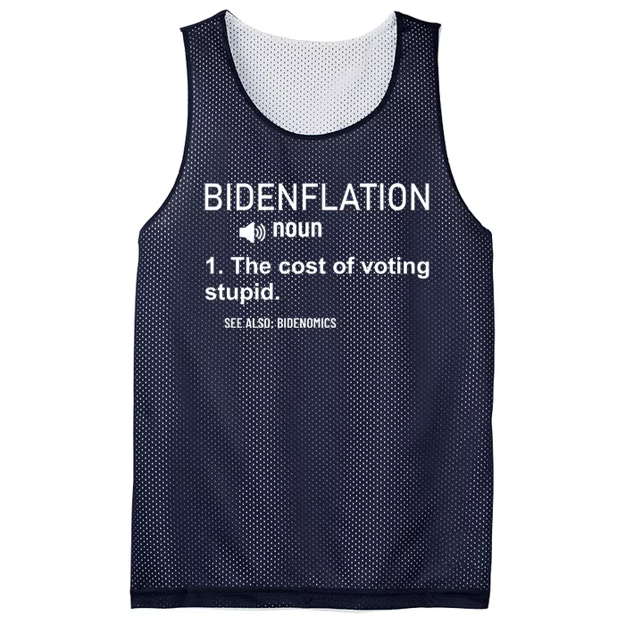 Bidenflation Noun The Cost Of Voting Stupid Mesh Reversible Basketball Jersey Tank