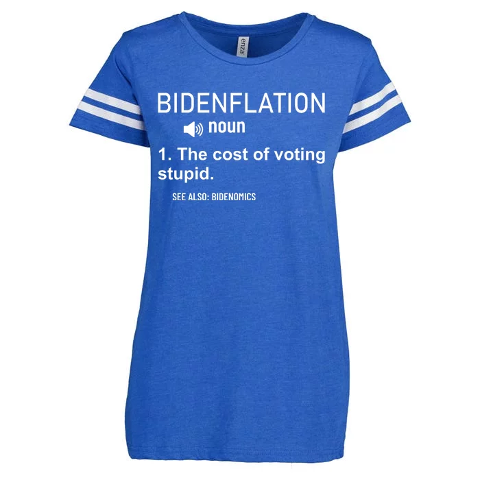 Bidenflation Noun The Cost Of Voting Stupid Enza Ladies Jersey Football T-Shirt