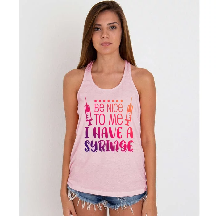 Be Nice To Me Gift Women's Knotted Racerback Tank