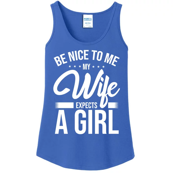 Be Nice To Me My Wife Expects A Father's Day Dad Father Gift Ladies Essential Tank