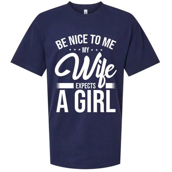 Be Nice To Me My Wife Expects A Father's Day Dad Father Gift Sueded Cloud Jersey T-Shirt