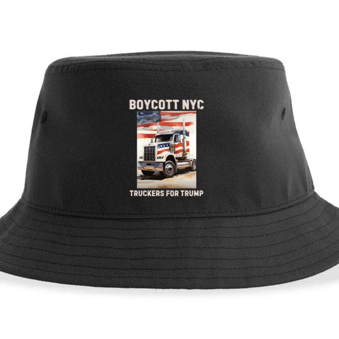 Boycott Nyc Truckers For Trump Sustainable Bucket Hat