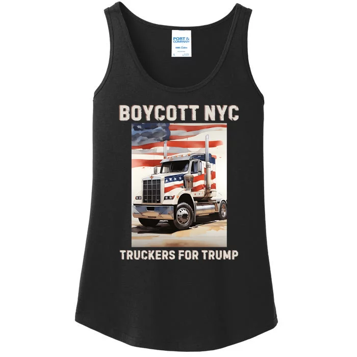 Boycott Nyc Truckers For Trump Ladies Essential Tank