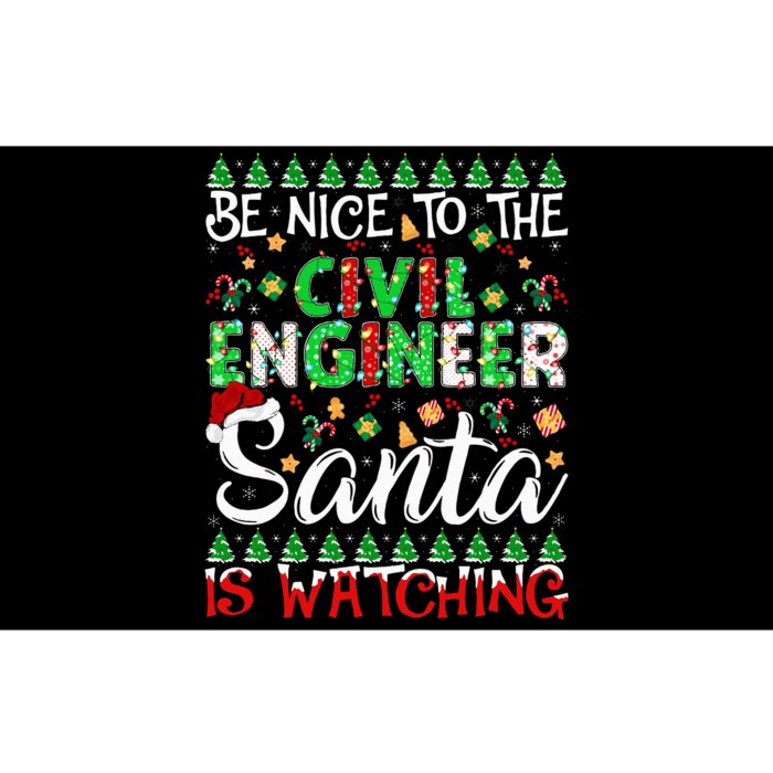 Be Nice To The Civil Engineer Santa Is Watching Christmas Bumper Sticker