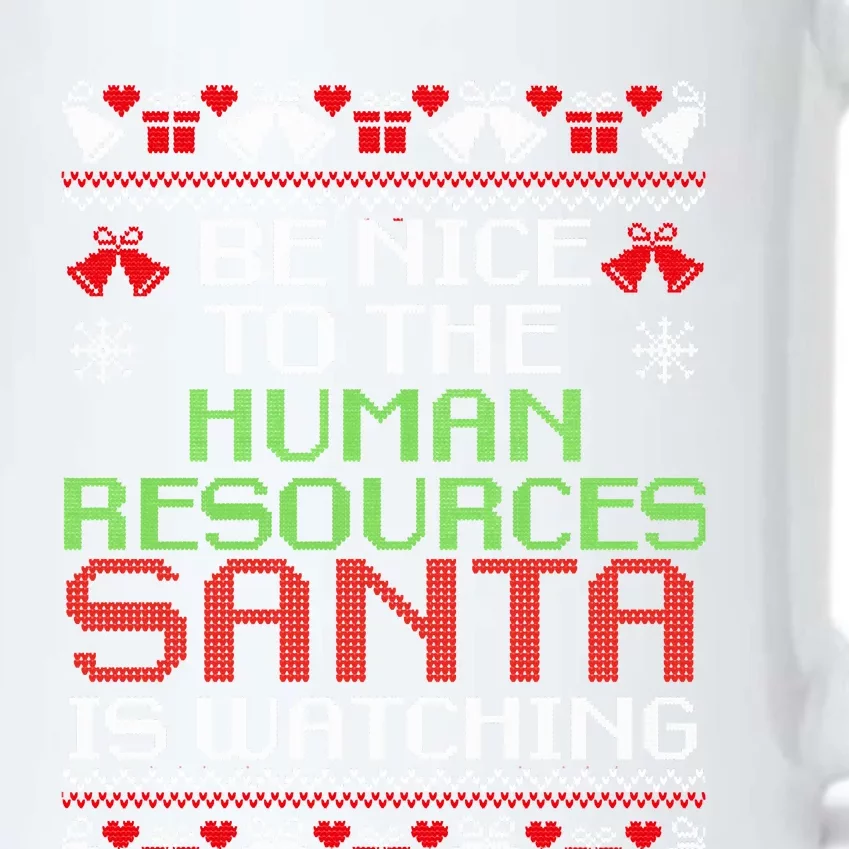 Be Nice To The Human Resources Santa Is Watching Christmas Black Color Changing Mug